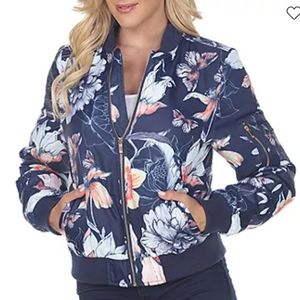 NWT White Mark Floral Bomber L